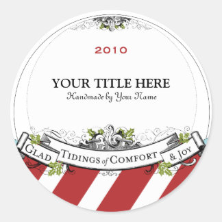 Christmas Vintage Tidings of Comfort & Joy Classic Round Sticker