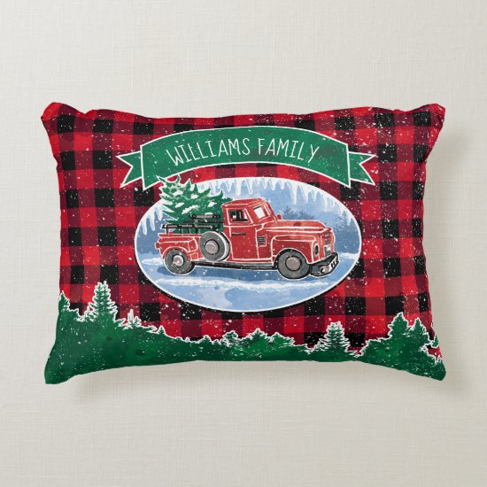 Christmas Vintage Truck Add Name