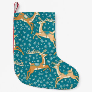 Christmas vintage tubes pattern with reindeer. small christmas stocking