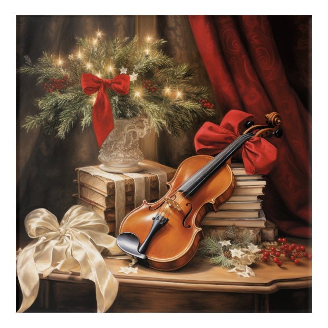 Christmas Violin Music Acrylic Print (Front)