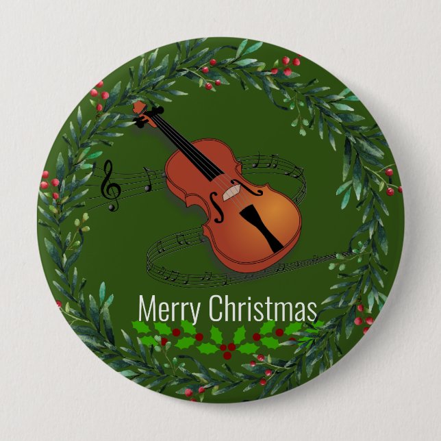 Christmas Violin Music Button (Front)