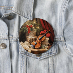 Christmas Violin Music Button