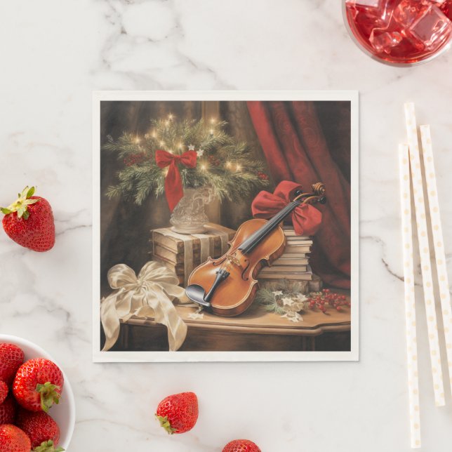 Christmas Violin Music Napkins (Insitu)