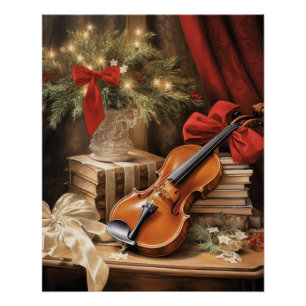 Christmas Violin Music Poster