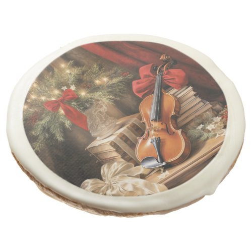 Christmas Violin Music Sugar Cookie