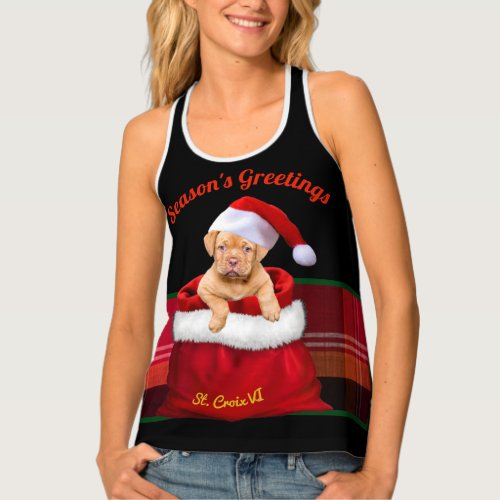 Christmas Virgin Islands St Croix Puppy Fun Tank Top