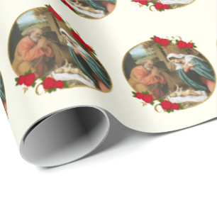 Christmas Virgin Mary Baby Jesus Joseph Nativity Wrapping Paper