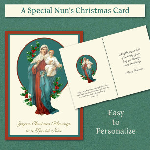 Christmas Virgin Mary Jesus Catholic Nun Rosary Cards