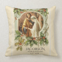 Christmas Virgin Mary St. Joseph Wedding Throw Pillow