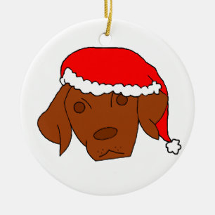 Christmas Vizsla Ceramic Ornament