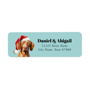 Christmas Vizsla Dog Return Address Labels