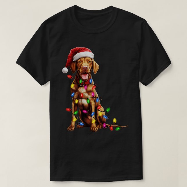 Christmas Vizsla T-Shirt (Design Front)