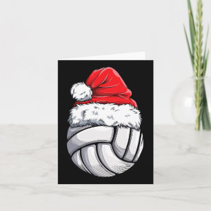Christmas Volleyball Ball Santa Hat Funny Sport Xm Card