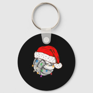 Christmas Volleyball Ball Santa Hat Funny Sport Xm Keychain