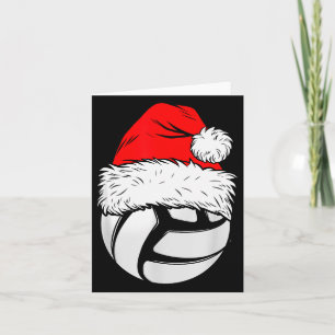 Christmas Volleyball Ball Santa Hat Xmas Matching Card
