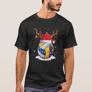 Christmas Volleyball Ball Santa Reindeer Lights Or T-Shirt
