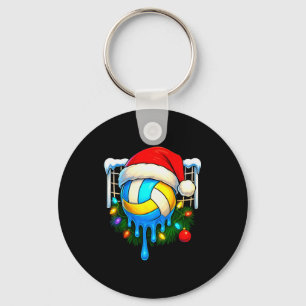 Christmas Volleyball Drip Ice Cream Drip Xmas Keychain
