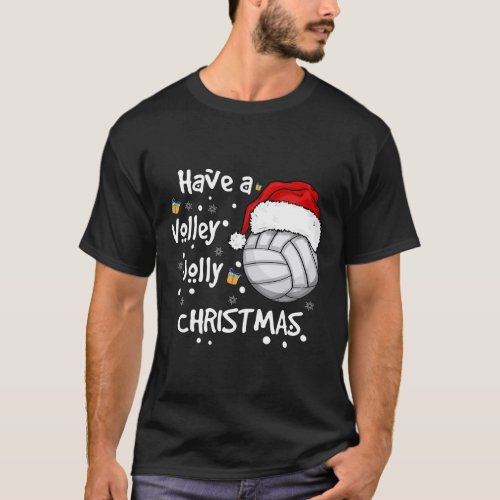 Christmas Volleyball Have a Volley Jolly Christmas T_Shirt