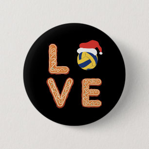 Christmas Volleyball Love Santa Claus Xmas Team Sp Button