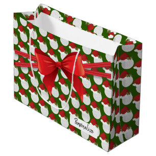 Christmas  Volleyball Pattern - Large Gift Bag