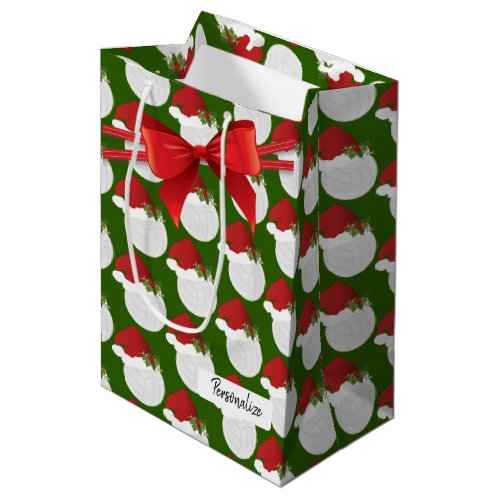 Christmas Volleyball Pattern Medium Gift Bag