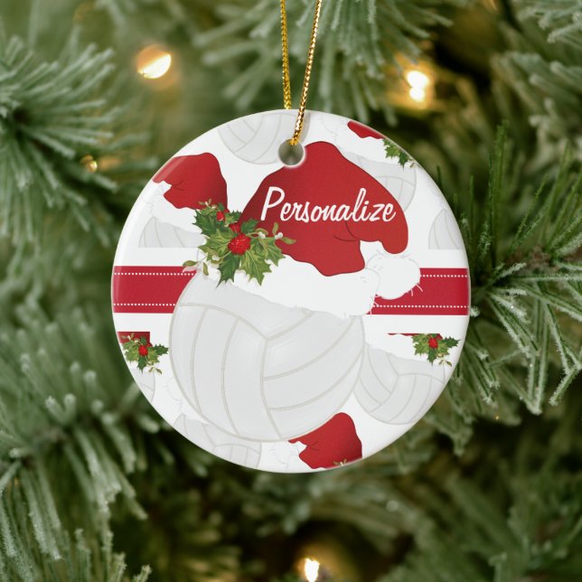 Christmas Volleyball Personalize Ornament (Tree)