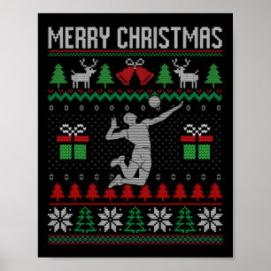 Christmas Volleyball Player Xmas Sport Lover Ugly  Poster