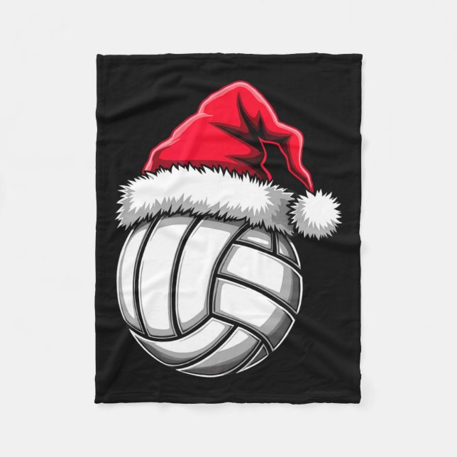 Christmas Volleyball Santa Hat 2  Fleece Blanket (Front)