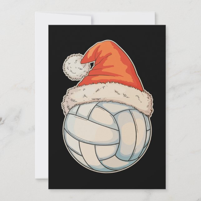 Christmas Volleyball Santa Hat Sports Xmas Holiday (Front)