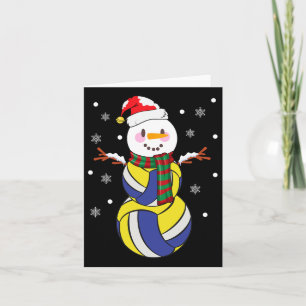 Christmas Volleyball Snowmans Kid Volleyball Xmas Card