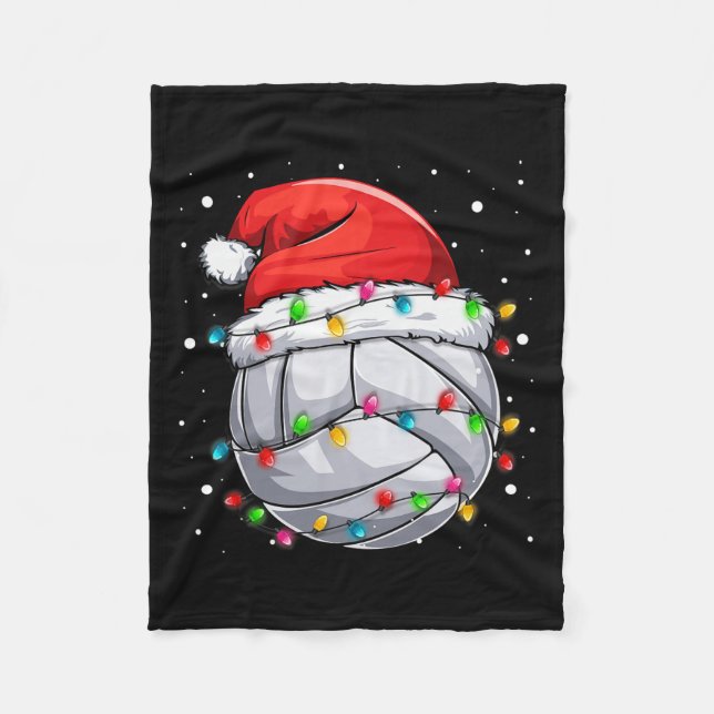 Christmas Volleyball Xmas Santa Sports Hat Ball Ki Fleece Blanket (Front)