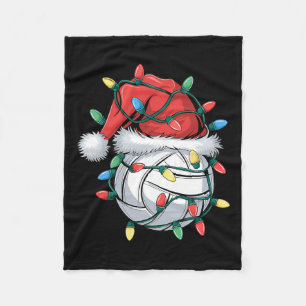 Christmas Volleyball Xmas Santa Sports Hat Ball Ki Fleece Blanket