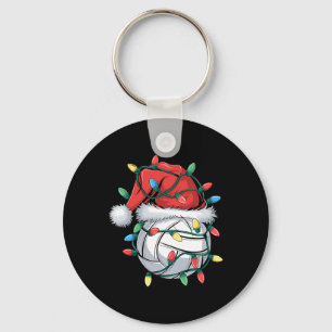 Christmas Volleyball Xmas Santa Sports Hat Ball Ki Keychain