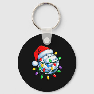 Christmas Volleyball Xmas Santa Srts Hat Mens Wome Keychain