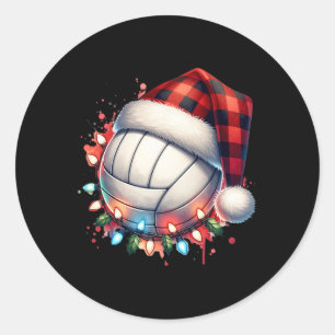 Christmas Volleyball Xmas Volleyball Player 1 Classic Round Sticker