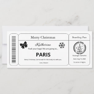 Christmas Voucher, Custom Boarding Pass Ticket Invitation