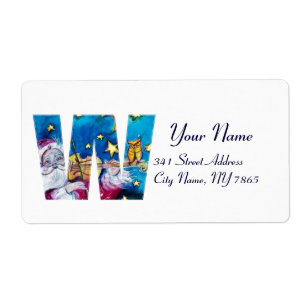 CHRISTMAS W LETTER / INSPIRED SANTA MONOGRAM LABEL