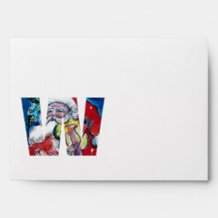 CHRISTMAS W LETTER /SANTA  CLAUS WITH VIOLIN ENVELOPE