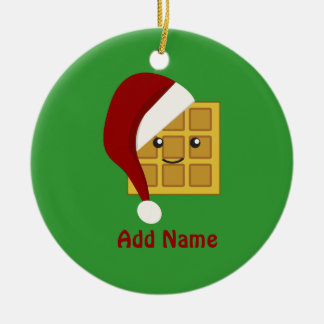 Christmas Waffle Ceramic Ornament
