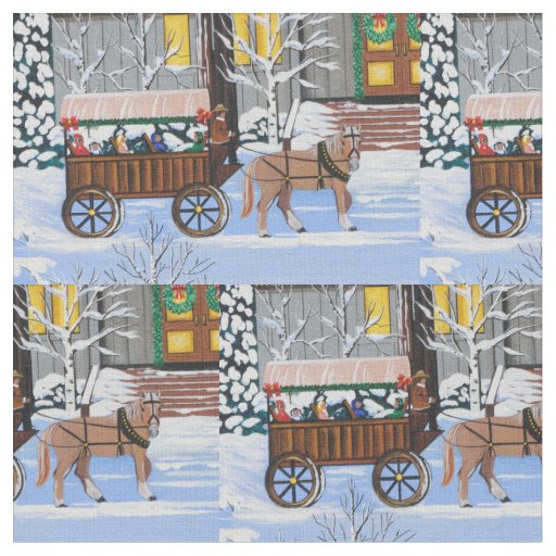 Christmas Wagon Ride Fabric