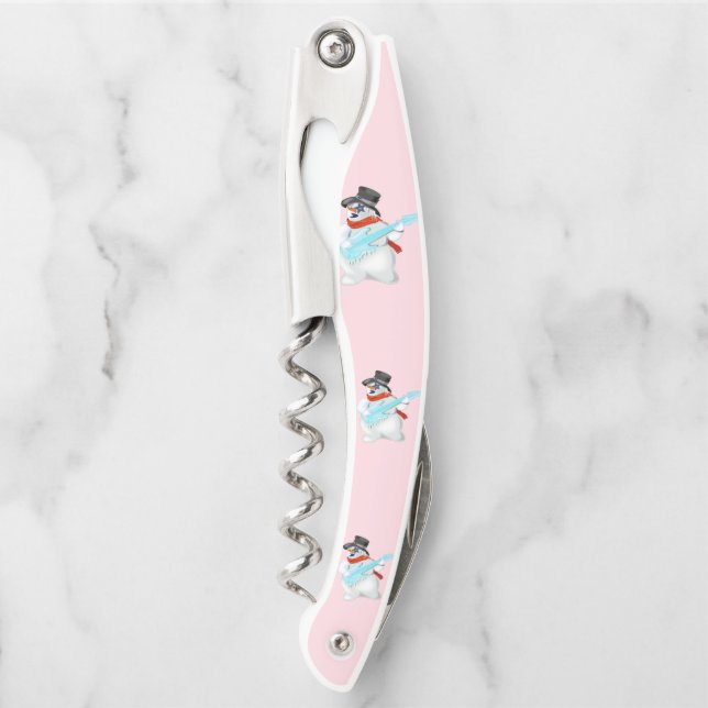 Christmas Waiter's Corkscrew Gift Snowman Rock (Front)