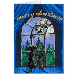 christmas "waiting for santa" springador dogs cards