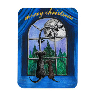 christmas "waiting for santa" springador dogs magnet