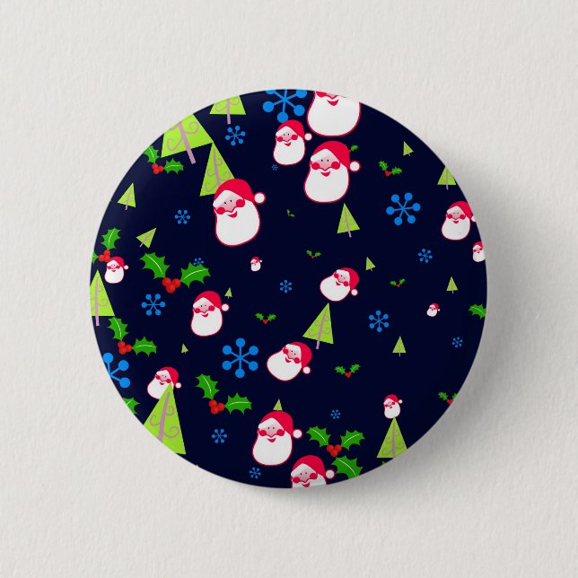 Christmas Wallpaper Pinback Button (Front)