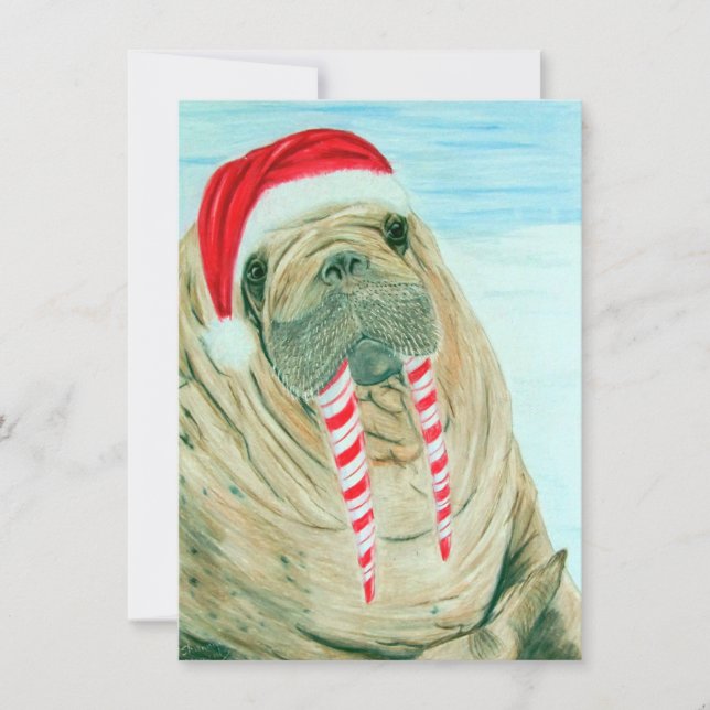 Christmas Walrus Holiday Card (Front)