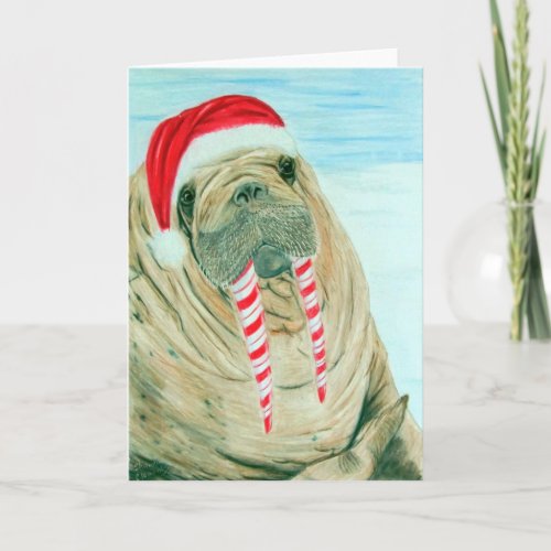 Christmas Walrus Holiday Card