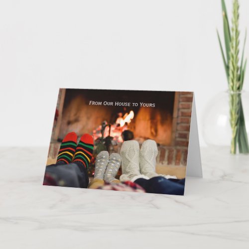 Christmas Warm and Cozy Fireplace Card