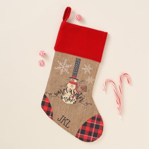 Christmas _ Warm Winter Wishes _ Snowman Christmas Stocking