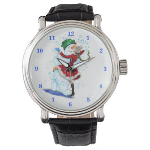Christmas Watch Gift Snowman and Girl Dancers