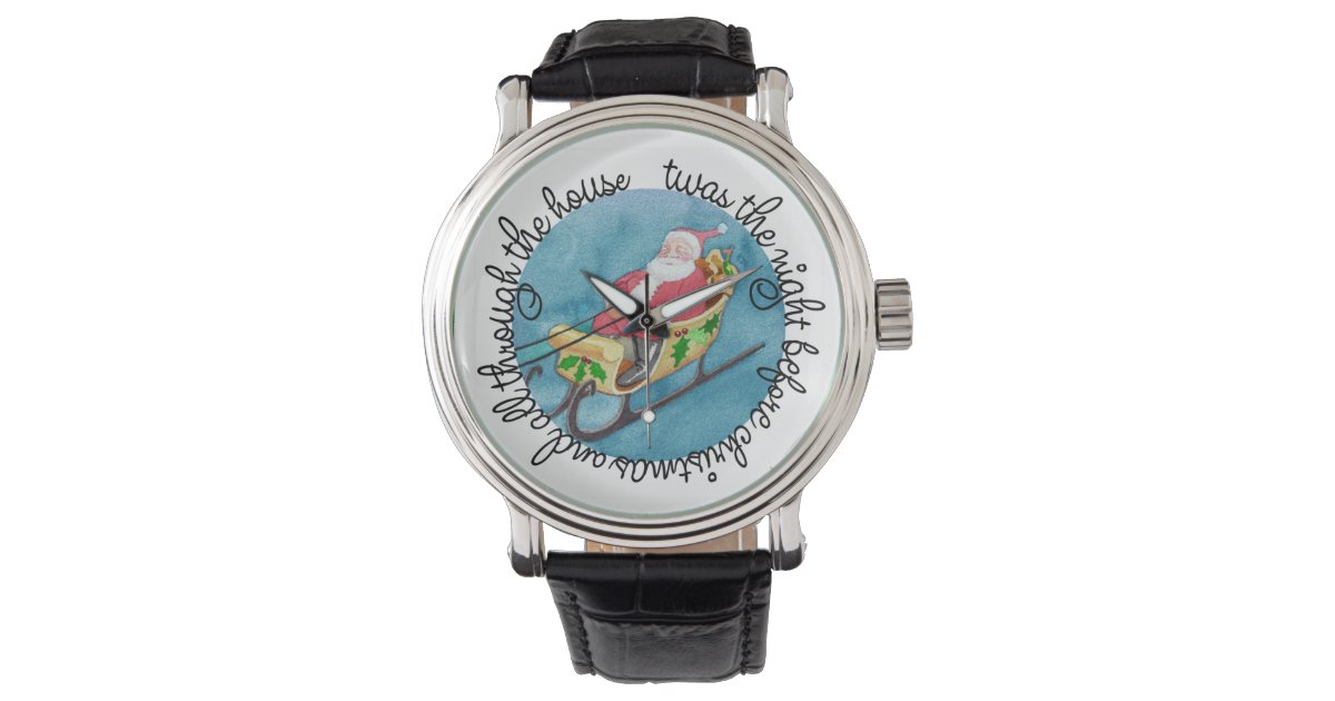 Christmas Watch with Santa and Sleigh | Zazzle.com